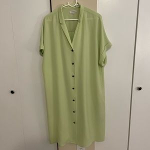 Lafayette 148 Green Women’s Midi Shirt Dress- XXL